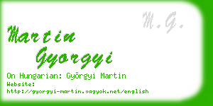 martin gyorgyi business card